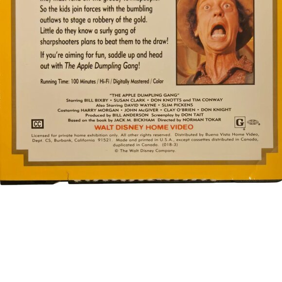 Walt Disneys The Apple Dumpling Gang VHS Movie Don Knotts Tim Conway - Picture 7 of 10